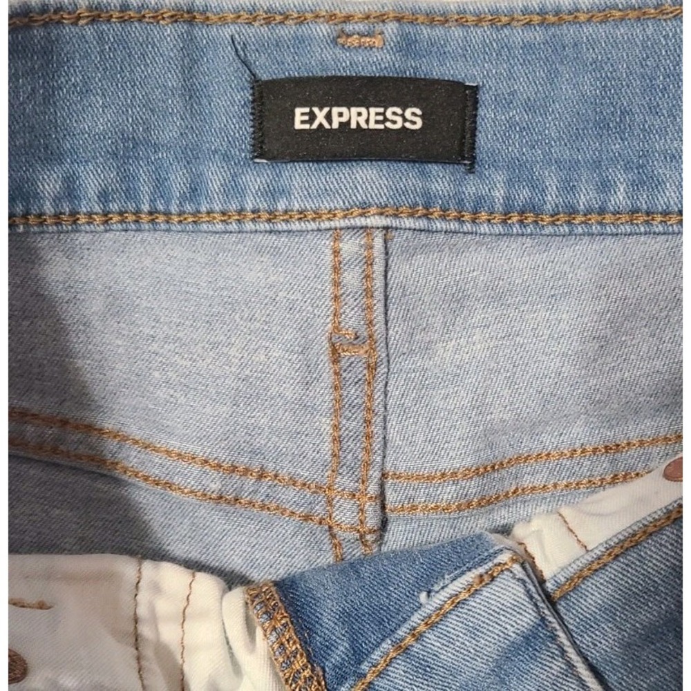 Express Skinny Mid Rise Light Wash Womens Jeans‎ Size 6R Front Seams - Picture 3 of 8
